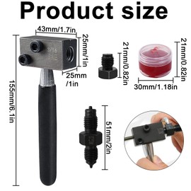 UVVRUR Flaring Tool Brake Line, Universal Brake Line Flaring Tool Set, 4 Pieces, with Tool Box, Flaring Device, Removable Design, for Repair of Vehicle Brake Lines