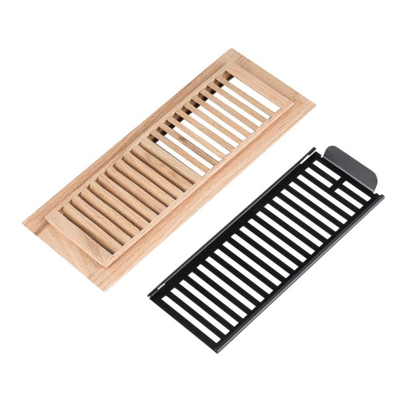 Red Oak Hardwood Drop in Floor Register, 4X12 Inch, with