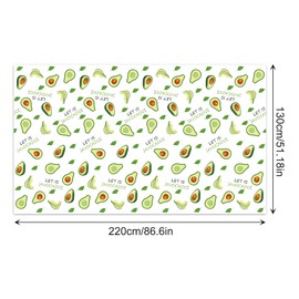 CC HOME 1Pc Avocado Party Plastic Tablecloth 54 x 87 Inch Long Rectangular Table Cover for Buffet, Fruit Birthday Party Holiday Dinner Picnic or Tablecloth for Kitchen Event Use