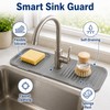 Silicone Faucet Splash Guard for Sink - Self-Draining Countertop Mat