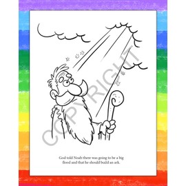ZOCO - Noah's Ark - Religious Coloring Books (50 Bulk Pack, With Crayons) - Christian Activity Books for Kids - Sunday School Crafts
