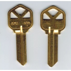 Kwikset KW1 Brass Key Blank X2
