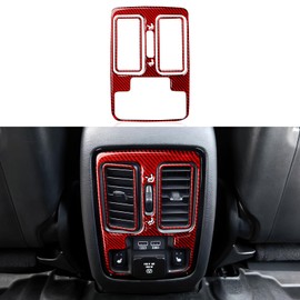 BRMYL for 2011-2024 Dodge Durango Accessories Car Rear A/C Air Outlet Vent Decals Carbon Fiber Stickers, B Red