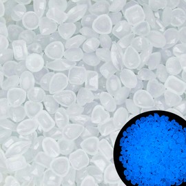 1000pc 0.4-0.6" Glow in The Dark Rocks Outdoor Decorative Stones Glowing Pebbles for Aquarium Decoration, Driveway & Garden, White