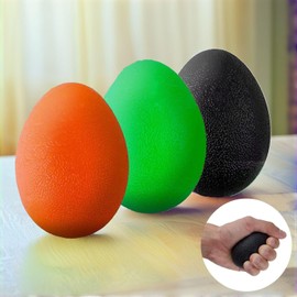 The Friendly Swede Stress Balls for Adults — 3 Squeeze Balls for Hand Therapy, Stress Relief & Hand Strength; Exercise for Grip Strength with 3 Resistance Levels; Egg-Shaped & Skin-Safe