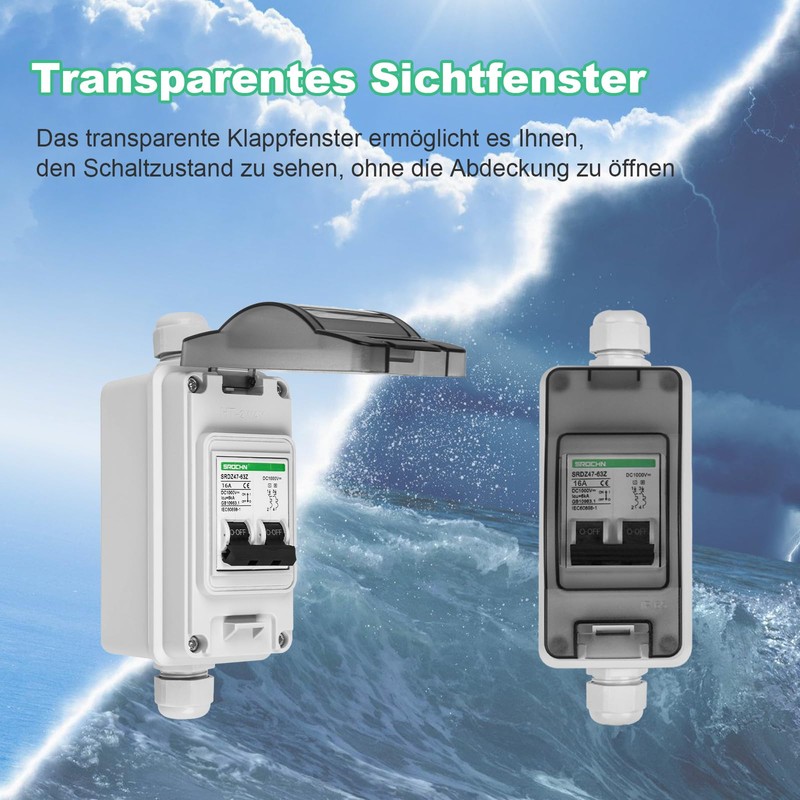 TEOV DC Isolator Switch Solar PV, 2P 16A 1000V Solar