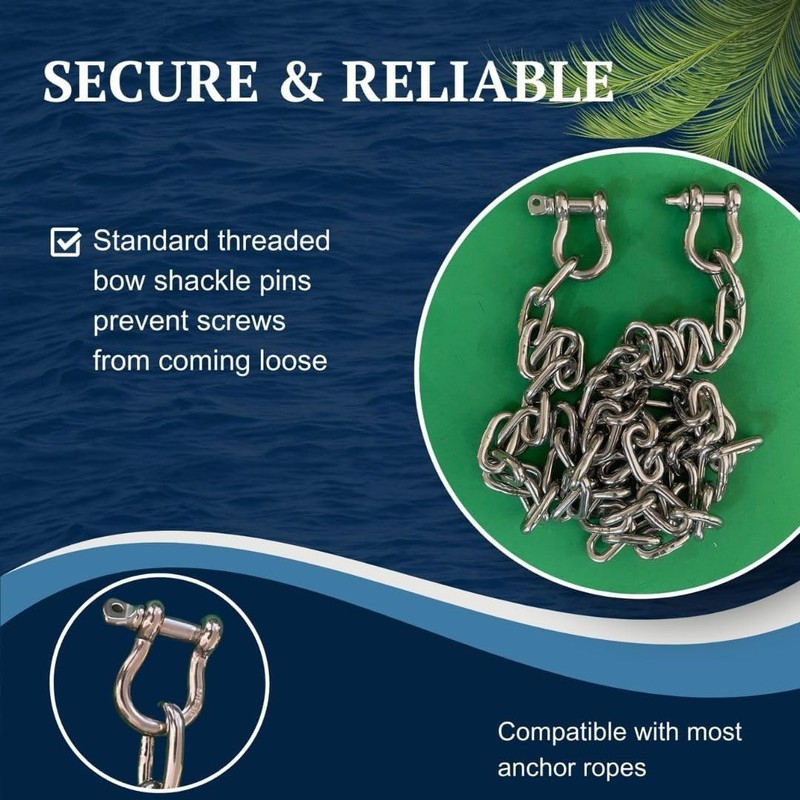 Anchor-Man Stainless Steel Boat Anchor Chain, Marine Grade, High Break
