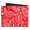 Buckle-Down Men's Standard Canvas Bifold Wallet Paisley Skulls, 4.0" x