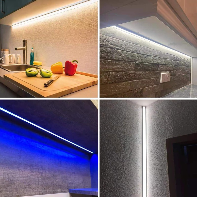 Besseto 10Pack 6.6Ft/2M Black LED Aluminum Channel,LED Strip Light Diffuser
