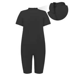 EEOST Adaptive Clothing for Kids Special Needs Autism Sensory Jumpsuit Anti-Strip Romper with Back Zipper Sizes 3-16 Years (Black, 11-12 Years Old)