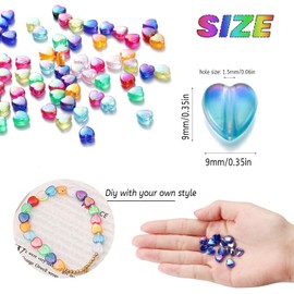 450 Pcs Acrylic Heart Shape Beads for Jewelry Making Craft DIY 9 Mixed Colors Love Heart Beads with Small Hole for DIY Necklace Bracelet Jewelry Craft Making