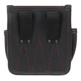 SK11 Synthetic Leather Waist Bag, 2 Tiers, Width 9.8 x Height 8.7 x Depth 3.5 inches (250 x 220 x 90 mm), SSL-K1 Back Slit Design, Belt Loop, Black, Side Pockets on Both Sides