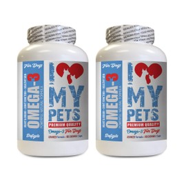 Dog Coat Supplement - Omega 3 Fish Oil for Dogs - Advanced Premium Quality - Omega 3 for Pets - 360 Softgels (2 Bottles)