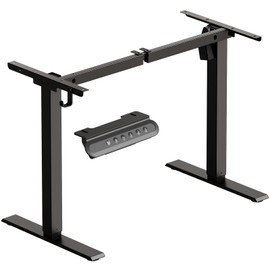 Casaottima Electric Standing Desk Frame, Single Motor Height Adjustable Table Legs with Memory Presets for Home Office, Stand Up Desk Legs for 40 To 63 Inch Desktop, Black Frame Only
