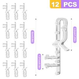 ZeriLion 12 Pack 2-1/8 Inch Valance Clips for Blinds - Clear Plastic Blind Valance Replacement Clips, Hidden Channel Clips, Easy Install, for Window Wood Faux Wood Blind Valances