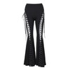 XCJIKUKE Women Gothic Lace Up Pants Y2k Flared Bell Bottom