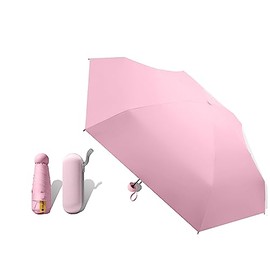 Mini Umbrella, Lightweight Portable Travel Umbrella with Case, Small Compact Sun and Rain Umbrellas UV Protection for Women and Men（Pink）