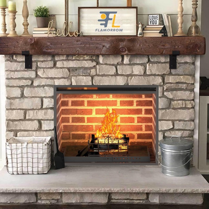 Flamorrow Fireplace Tray with Handles, Adjustable Up to 31.5" X
