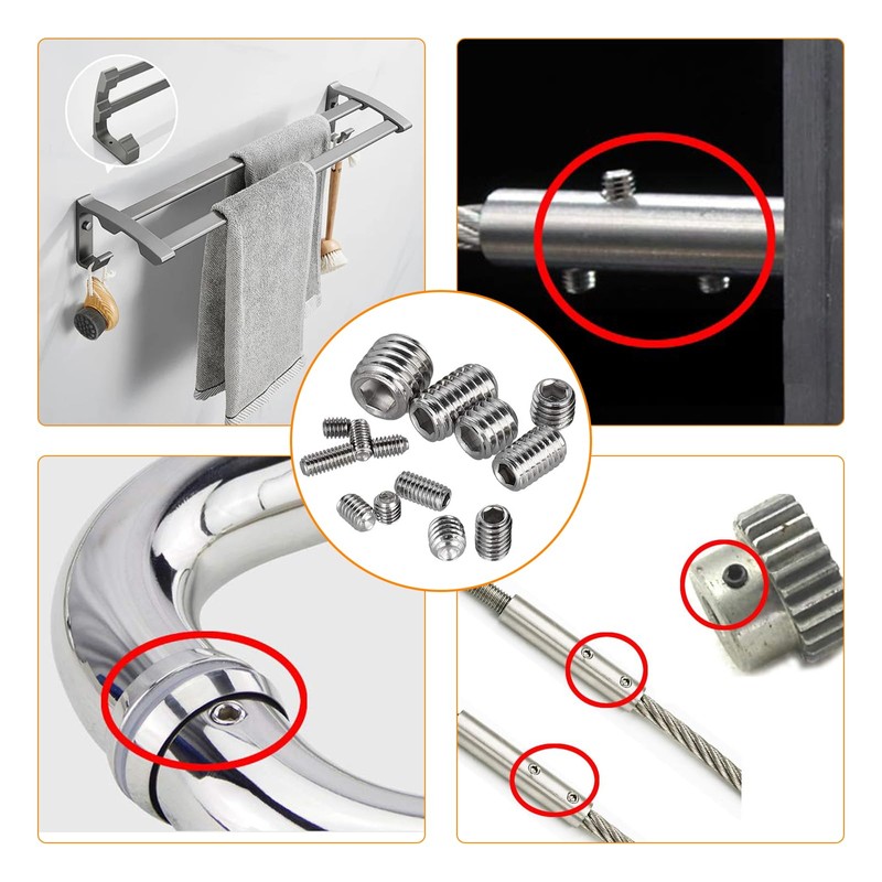 300 Pcs 24 Size Set Screws Assortment Kit (M3, M4,