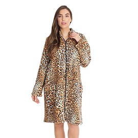 Just Love Plush Zipper Lounger Robe 6810-10114-M Leopard