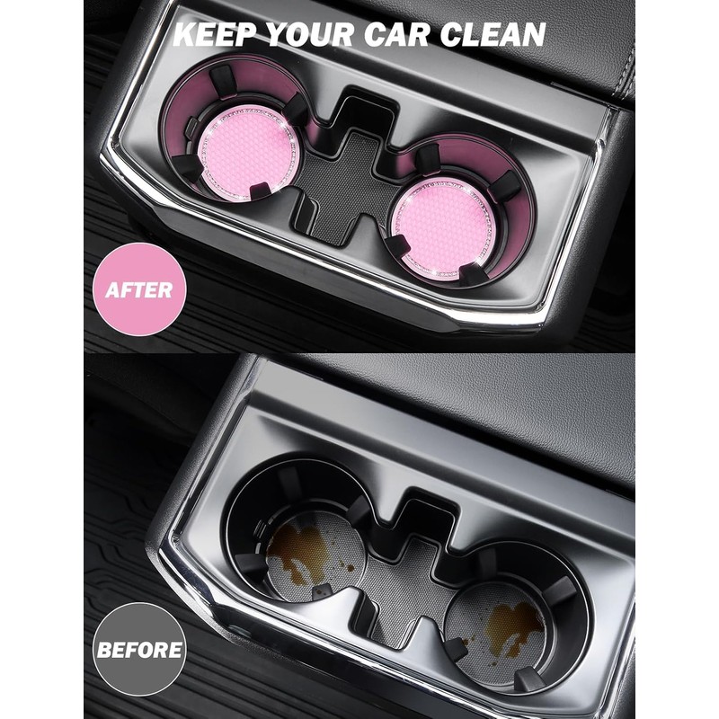 JOYTUTUS Cup Holder Coasters for Car, 2 Pack Universal Anti-Slip
