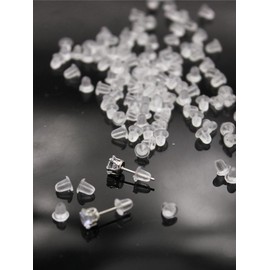 100pcs Silicone Ear Plug for Earrings, Prevent Earrings Slip, Elegant All-match Fashion Diy Jewelry Acceissores for Daily Wear