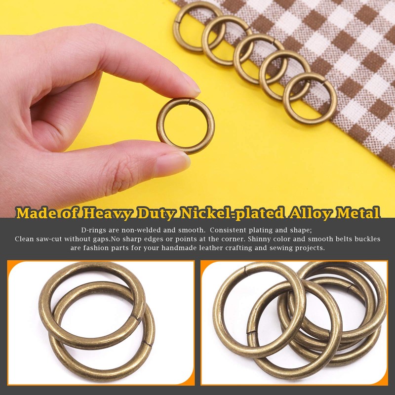 Rustark 60 anillos de metal resistentes de bronce de 5/8