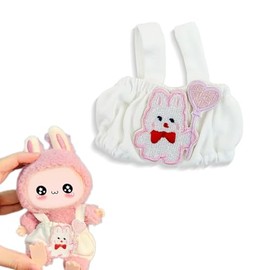 Doll Clothes - 17cm Adjustable Overalls & Hat Set, Kawaii Fashion Outfit for Sitting/Standing Dolls (No Doll Included) (E-02)