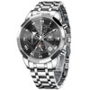 OLEVS Men's Watches Analog Quartz Waterproo Stainless Dress Steel Black