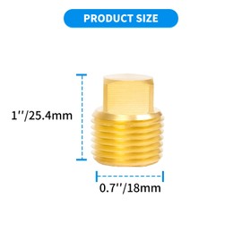 luxlead 1/2" NPT Boat Male Plug, Solid Brass Marine Drain Plugs, Boat Garboard Drain Plug Kit for Most Boat Hulls, 2 Pack