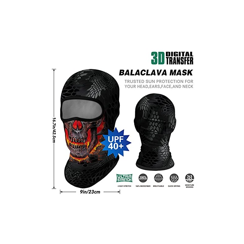 M-YOUNG Máscara facial de cráneo, pasamontañas, polaina de cuello, protección