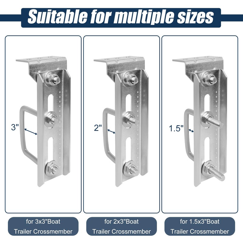 Boat Trailer Bunk Brackets, 8" 8 PCS Galvanized Swivel Top