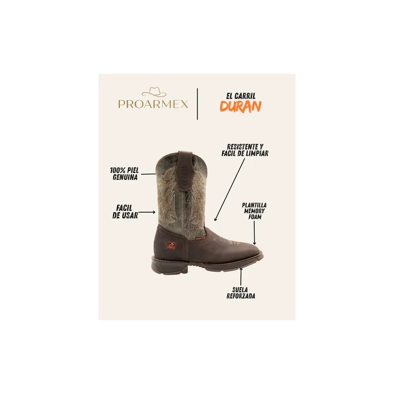Bota Vaquera Duran El Carril 100 Piel Original