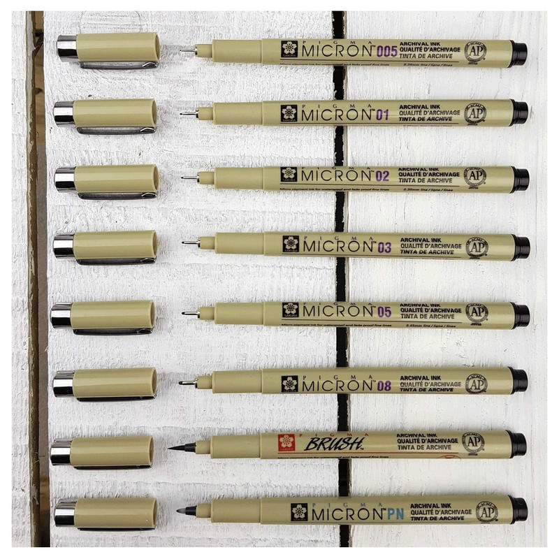 Sakura Pigma Micron fineliner Set | 7 Sizes + 1