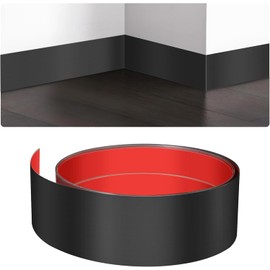 Zarique Stainless Steel Door Kick Plate, 4" x 118" Door Push Plate,Baseboard Molding Trim for Wall, Door, Kitchen Cupboard, Cabinet (Brushed Black)