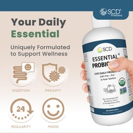 SCD Essential Probiotics for Women, Men, Kids and Toddlers, Live Probiotic for Digestion and Immunity, Gut Health Liquid Probiotic Supplement with 11 Strains – 16.3 fl oz by SCD Probiotics