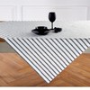 Solino Home Stripe Linen Tablecloth - 100% Pure Linen Black
