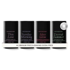 Each & Every All Natural Deodorant for Women & Men - Sensitive Skin, Plant-Based Aluminum-Free Deodorant, Travel Size - Multiple Scents (4 Pack, 0.5oz)
