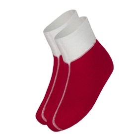wobera Angora 75% Angora Foot Warmer or Bed Shoes Size 3 (43-46) Garnet Red with White Cuffs