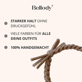 Bellody® Original Hair Bobbles - Stylish Braided Hair Bobbles with Strong Hold (4 Pieces - Mocha Brown)