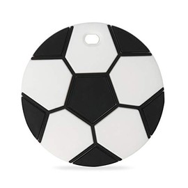 Juguetes de dentición deportiva para bebé, sin BPA, de silicona de grado alimenticio, con clip para chupete, alivio del dolor altamente eficaz para niños y niñas, huevo de dentición segura para el congelador (bola de fútbol)