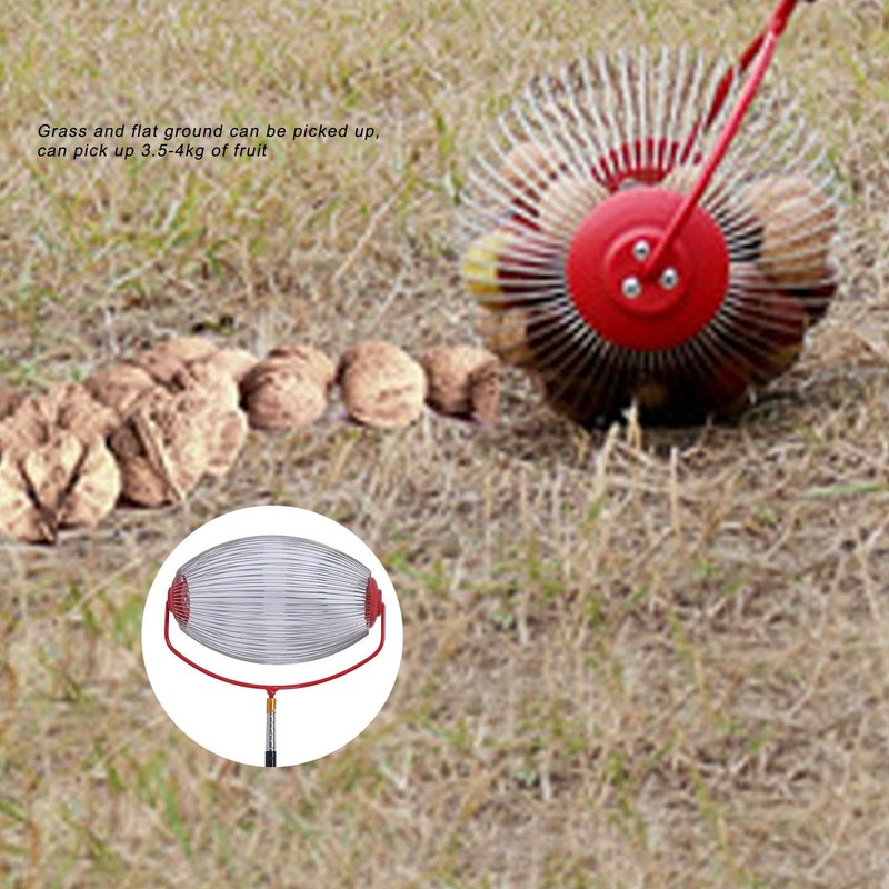 Efficient Fruit Picking Nut Gatherer with Comfortable Handle Design, Walnut