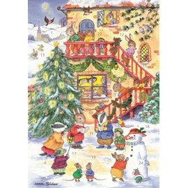 Christmas Advent Calendar Card Traditional Carols – A5 Xmas Vintage Style