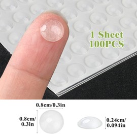 100 Piezas Almohadillas Autoadhesivas Pies de Goma, 10*3mm Transparentes para Protector Muebles, Gotas Silicona, Adhesivas para Reduce el Ruído, Hemisférico Protección de Superficie Topes Elásticos para Hogar