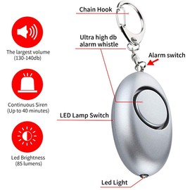 Safe Sound Personal Security Alarm, Powerful 140dB Safety Siren for Emergency Alarm with LED Flashlight for Night Runner, Alarm Keychain for Women, Kids and Elders (3 Pack)