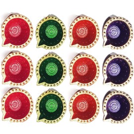 12 Pc Set of Diwali Gift / Diwali Decorations Diwali Diya.Handmade Natural Earthen Oil Lamp/Welcome Traditional Diyas with Cotton Wicks Batti. Deepawali Diya Lamp.Earthen Oil lamp Indian Gift Items