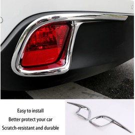 KELEIMAI Car Accessories Fit For Toyota Highlander 2015 2016 2017 2018 2019 Rear Fog Light Lamp Cover Trim (Glossy Chrome Style) ABS 2 PCS