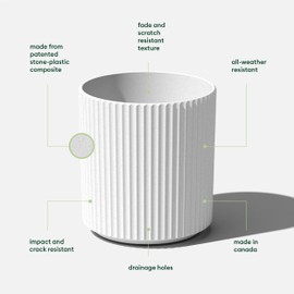 Veradek Demi Series Round Planter for Porch, Patio, Backyard | Durable Plastic-Concrete Material | Modern Décor for Tall Plants, Flowers