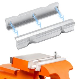 Ganasce magnetiche per morsa 150 mm – Ganasce protettive in alluminio con scanalatura a V, antiscivolo e resistenti, accessori da banco per lavori di precisione su metallo, legno e fai-da-te