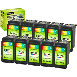 greencycle Remanufactured CL-241XL 241 XL Ink Cartridge Compatible for Canon PIXMA MG3620 MG3520 MG2220 MX392 MX432 MX452 MX472 MX512 MG3522 MX522 MX532 (Tri-Color, 10 Pack)